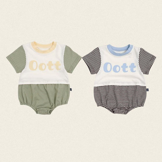 OOTT Stripe Bodysuit Korean infant bodysuit in green(yellow) made in Korea