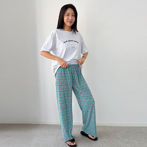 Flower Pleated Pants Mom