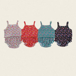 Flower Pleated Tank Top Bloomers