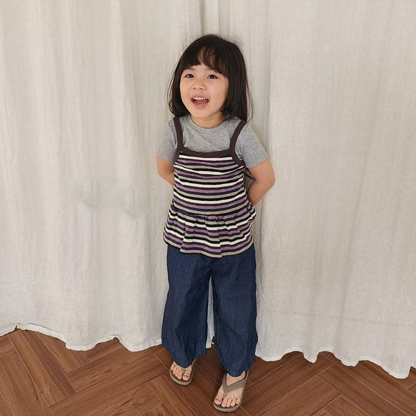 Hazel Tank Top Korean toddler tank top in stripe made in Korea