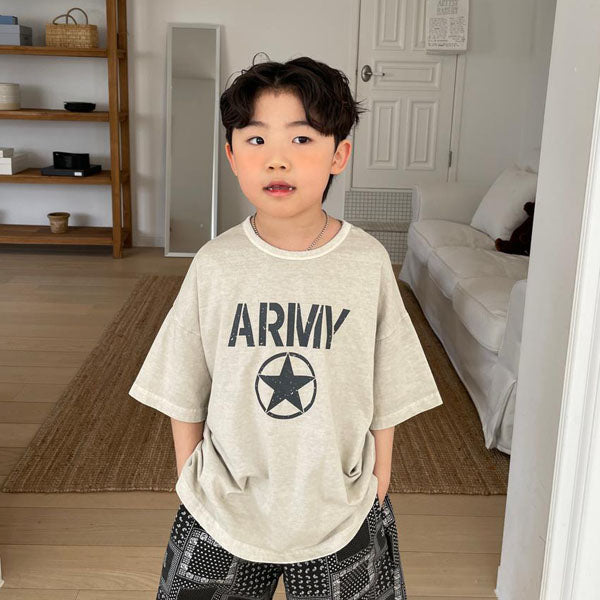Ami Pigment Tee Adult Korean kids t-shirt in blue purple made in Korea