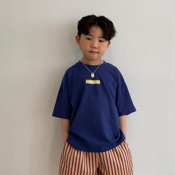 Confidence Short Sleeve Tee Korean toddler t-shirt in green made in Korea