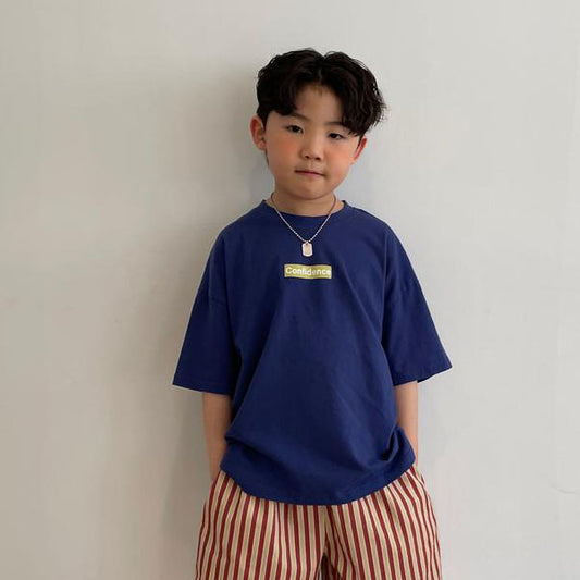 Confidence Short Sleeve Tee Korean toddler t-shirt in green made in Korea