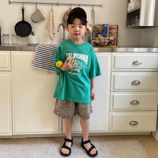 Leopard Summer Pants Korean toddler pants in solid color made in Korea