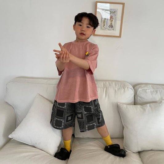 Rib Paisley Pants Korean toddler pants in black made in Korea