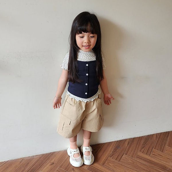 Bermuda Cargo Pants Korean toddler cargos in beige made in Korea