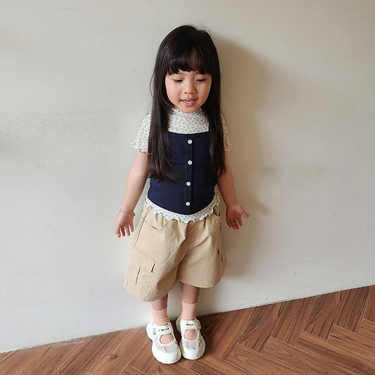 Bermuda Cargo Pants Korean toddler cargos in beige made in Korea