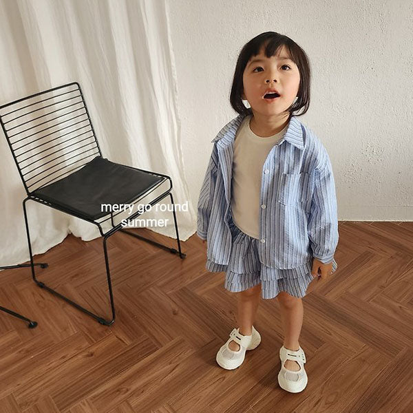 Stripe Tiered Skirt Korean toddler skirt in ivory made in Korea