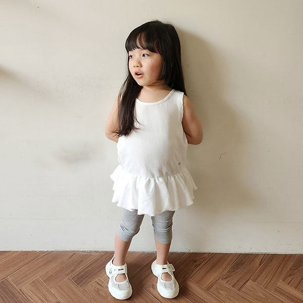 3/4-Length Leggings Korean toddler pants in ivory made in Korea