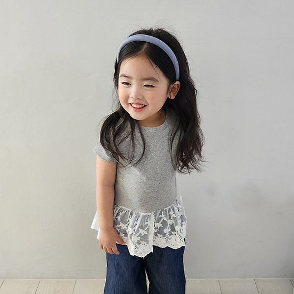 Lace Tee Korean toddler t-shirt in ivory made in Korea