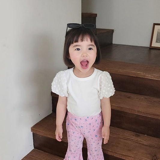 Candy Puff Tee Korean toddler t-shirt in ivory made in Korea