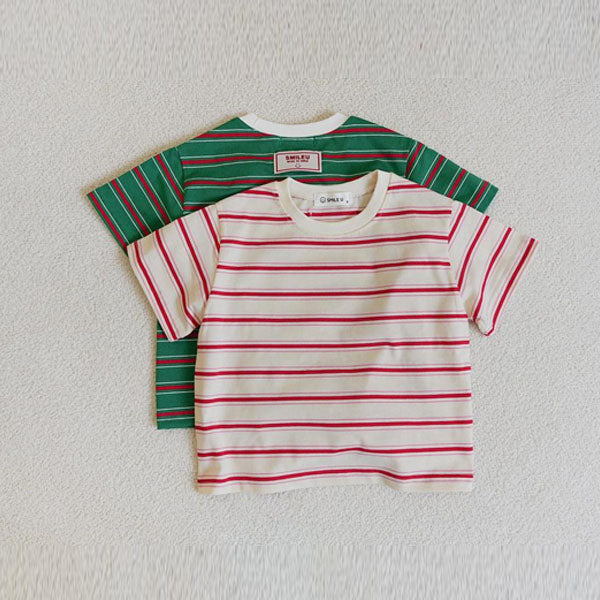 Herb Stripe Tee Korean toddler t-shirt in ivory made in Korea