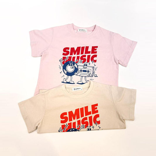 Music Tee Korean toddler t-shirt in cream made in Korea