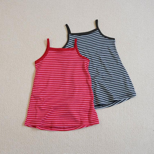 Eyelet Stripe Dress Korean toddler dress in pink made in Korea