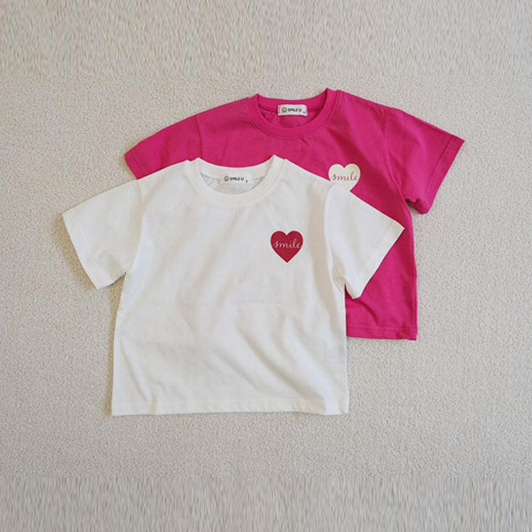 Heart Tee Korean toddler t-shirt in ivory made in Korea