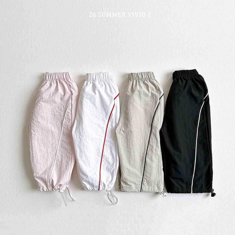 Crisp Line Track Pants Korean toddler pants in ivory made in Korea