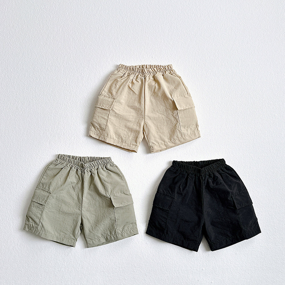 Crisp Cargo Shorts Korean toddler shorts in beige made in Korea