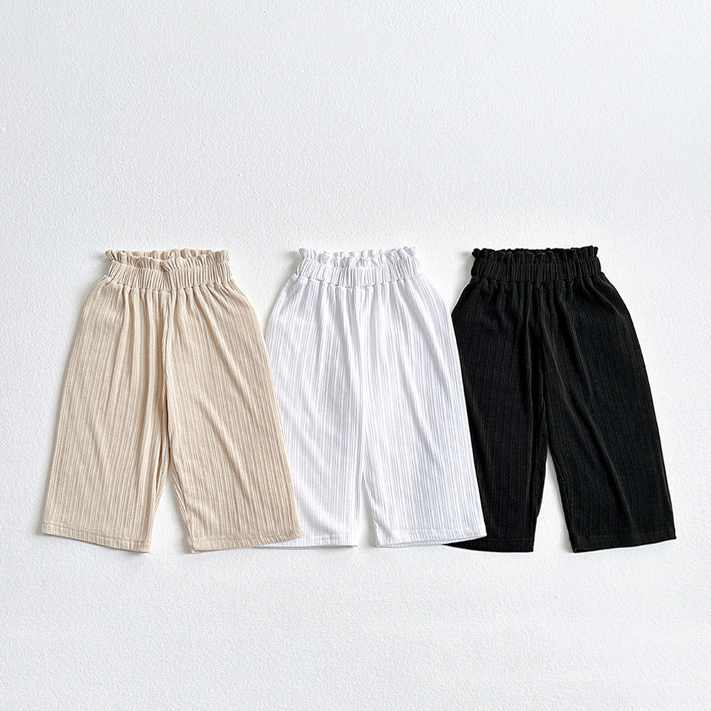 Banded Pleated Wide Pants Korean toddler pants in black made in Korea