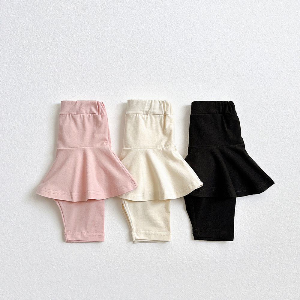 Madeleine 5-Length Skirt Leggings Korean toddler pants in cream made in Korea