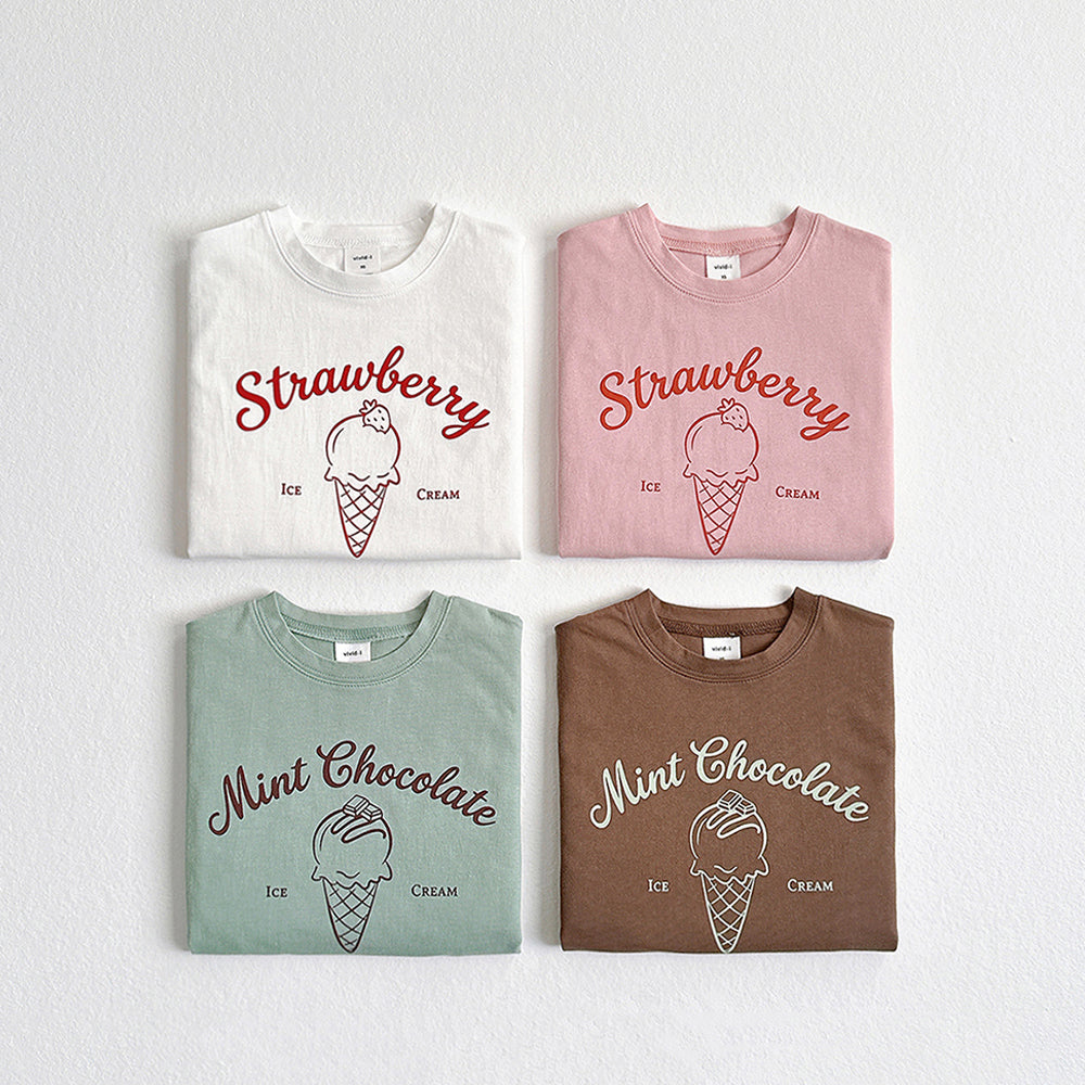 Ice Cream Short Sleeve Tee Korean toddler t-shirt in ivory made in Korea