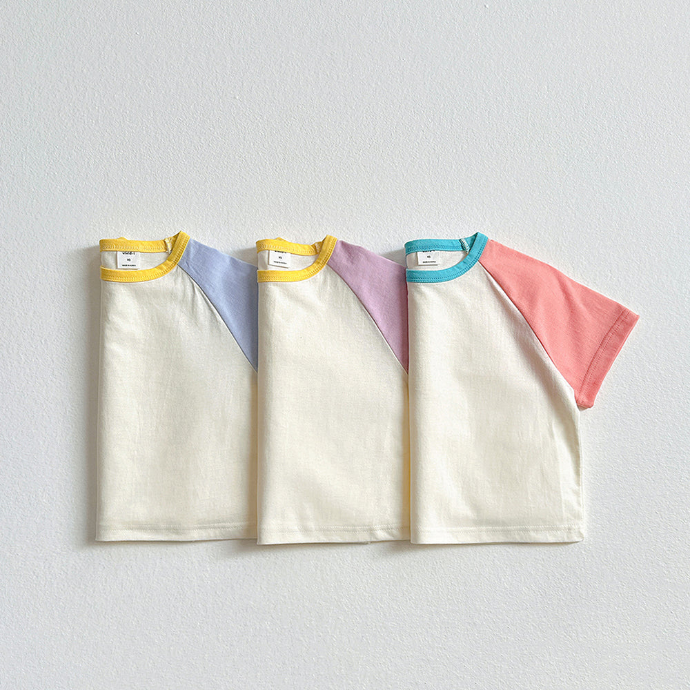 Essential Raglan Short Sleeve Tee Korean toddler t-shirt in pink made in Korea