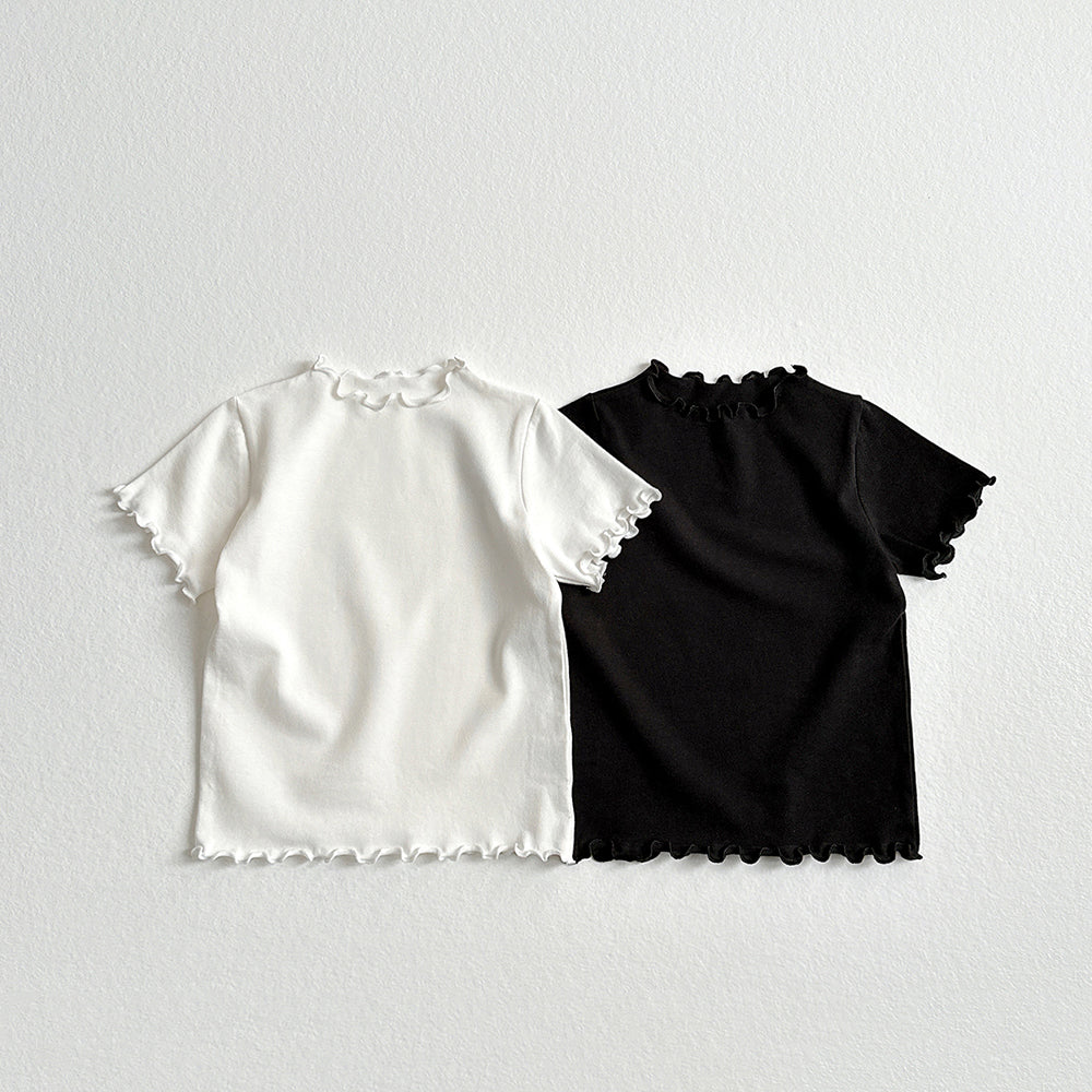Essential Lettuce-Edge Tee Korean toddler t-shirt in black made in Korea