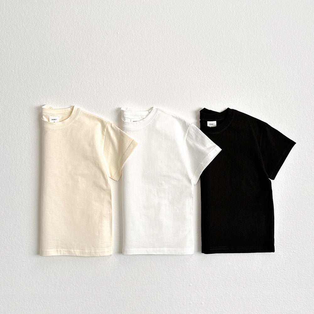 Summer Oversized Short Sleeve Tee Korean toddler t-shirt in ivory made in Korea