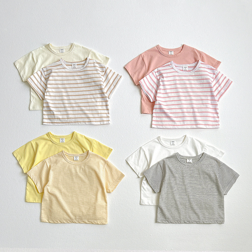 One & One Short Sleeve Tee Korean toddler t-shirt in ivory made in Korea