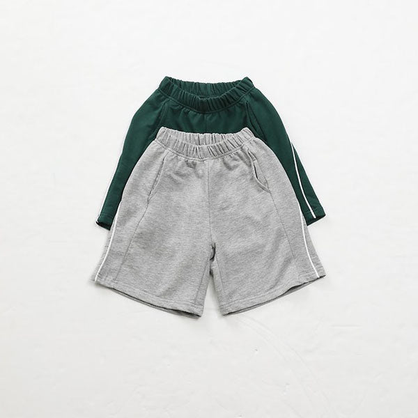 Line Bermuda Pants Korean toddler pants in ash gray made in Korea