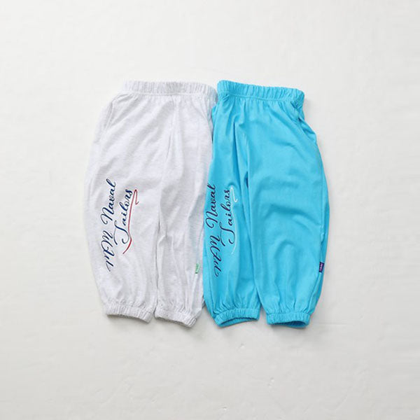 Summer Cool Jogger Pants Korean toddler pants in white melange made in Korea