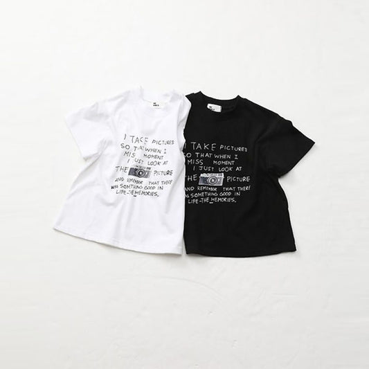 Camera Lettering Tee Korean toddler t-shirt in black made in Korea