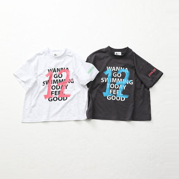 Number 12 Tee Korean toddler t-shirt in dark gray made in Korea