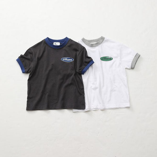 City Ringer Tee Korean toddler t-shirt in dark gray made in Korea