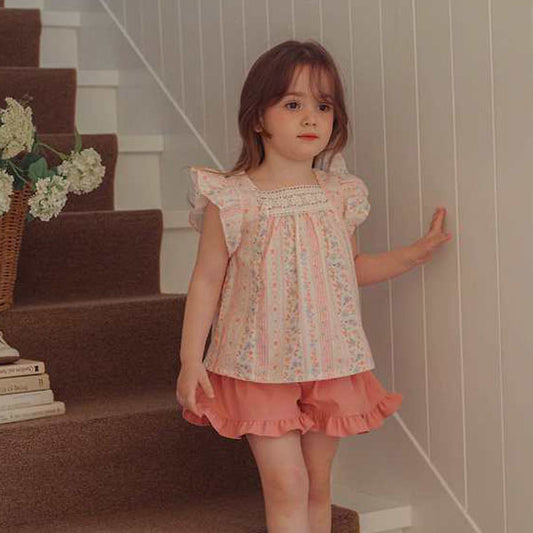 Suna Blouse Korean toddler blouse in pink made in Korea