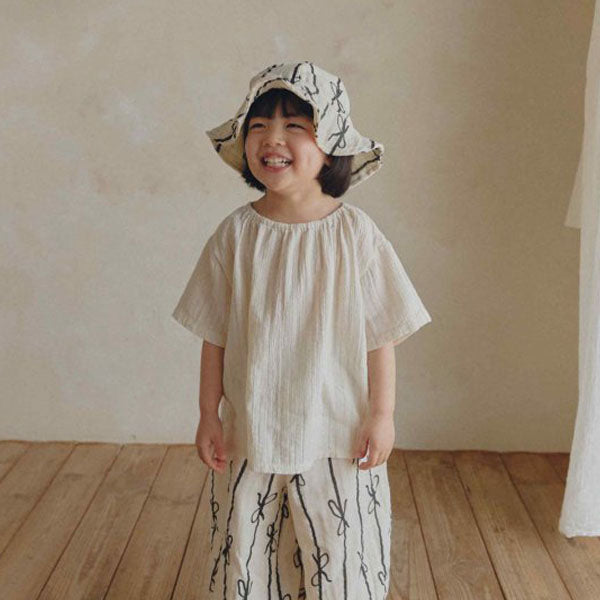 Mumu Bucket Hat Korean toddler accessory in teddy bear made in Korea