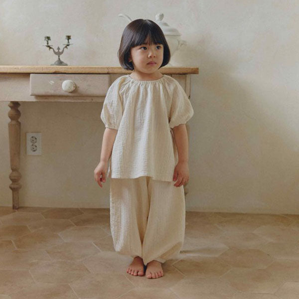 Popo Pants Korean toddler pants in cream made in Korea