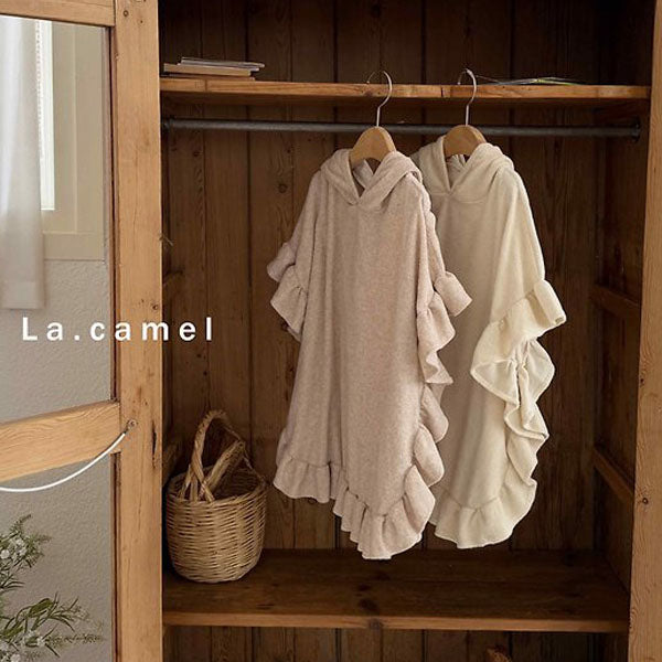 Ruffle Terry Hoodie Korean toddler sweater in natural made in Korea
