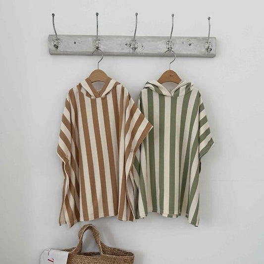Stripe Terry Hoodie Korean toddler sweater in beige made in Korea