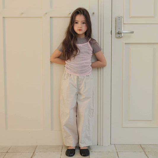 Crisp Barrel Pants Korean toddler pants in cream made in Korea