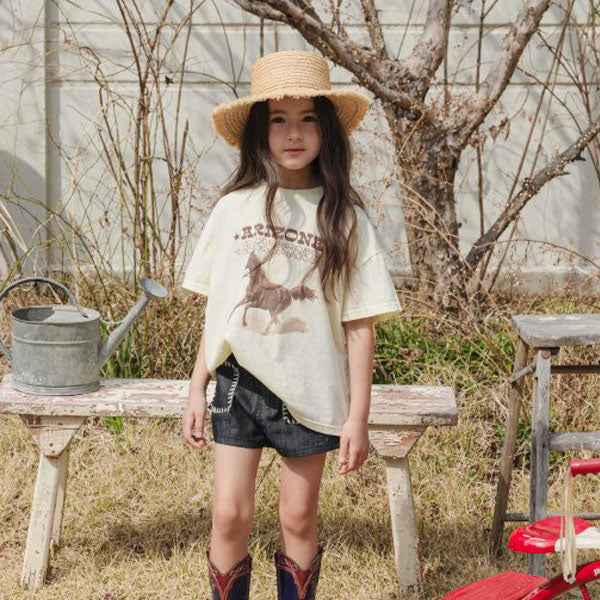 Pony Box Tee Korean toddler t-shirt in lemon made in Korea