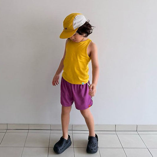 Running Cap Korean toddler accessory in mustard made in Korea