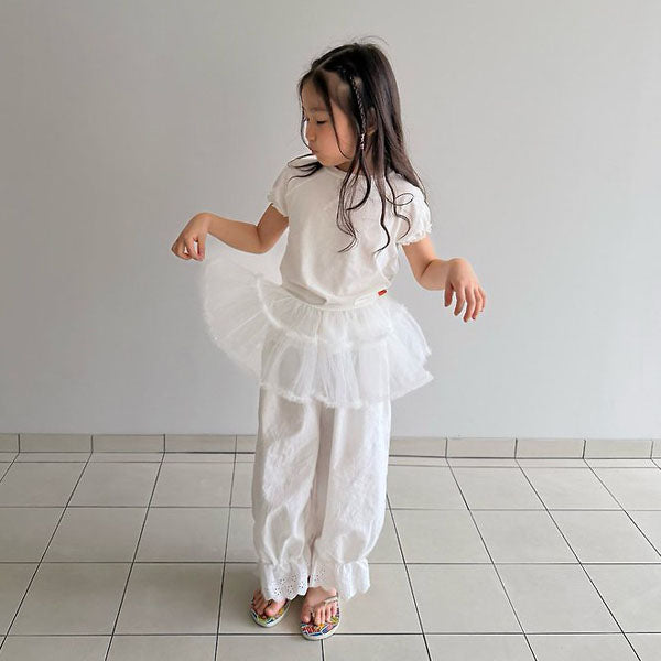 Tutu Skirt Korean toddler skirt in white made in Korea