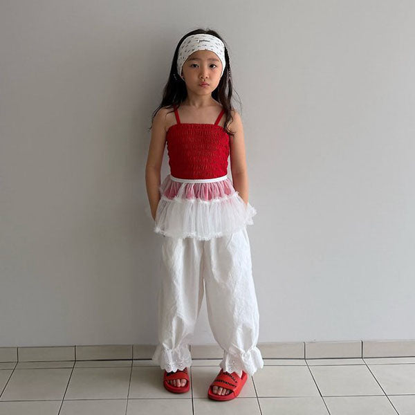 Anne Lace Pants Korean toddler pants in ivory made in Korea