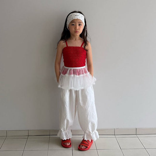 Anne Lace Pants Korean toddler pants in ivory made in Korea
