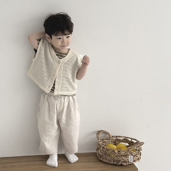 Lemon Vest Korean toddler jacket in cream made in Korea