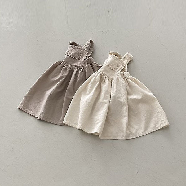 Milga Dress Korean toddler dress in cream made in Korea