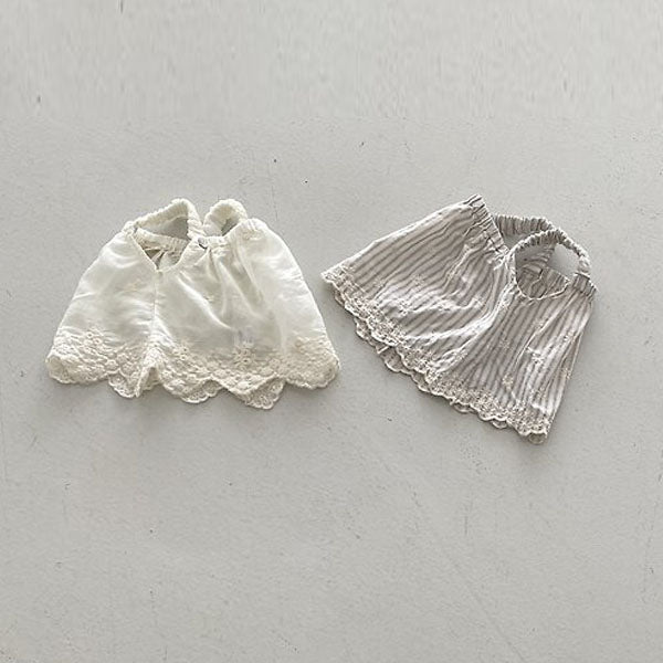 Scalop Blouse Korean toddler blouse in sheer cream made in Korea