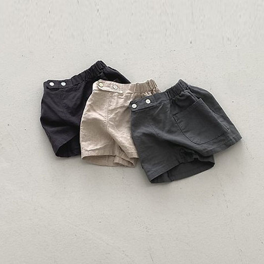 Tab Detail Pants Korean toddler pants in beige made in Korea
