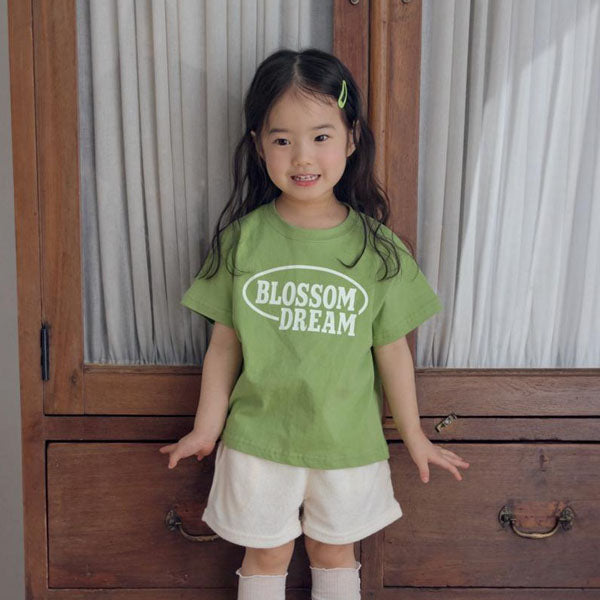 Blossom Tee Korean toddler t-shirt in off white made in Korea