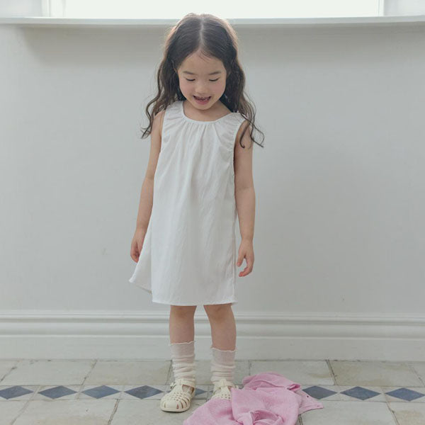 Pure Tank Top Dress Korean toddler dress in off white made in Korea